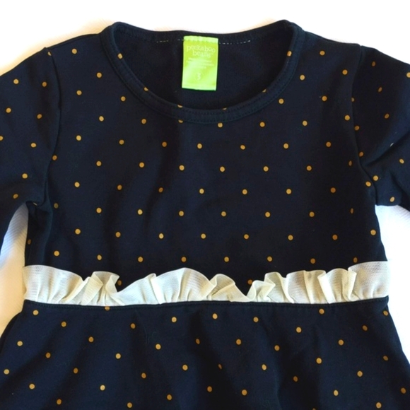 peekaboo beans black polkadot ruffle dress 3T toddler girls - Picture 6 of 10